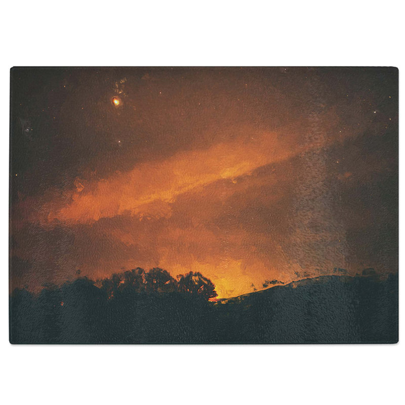 Tempered Glass Sky Chopping Board, 28.5 cm W x 20 cm L