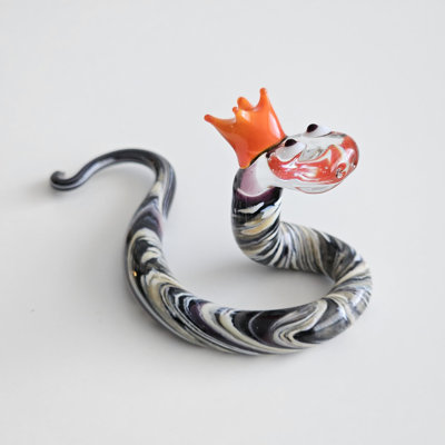 Victoria Bella Hand-Made Glass Snake Figurine, Year of Snake, Home or Office Decoration, Collectables, Gift for New Year and Christmas, Symbol 2025
