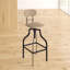 Hiliritas Swivel Bamboo Solid Wood Adjustable Height Bar Stool with Steel Frame-17259535