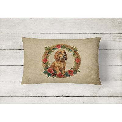 Christmas Flowers Frame Outdoor Throw Pillow