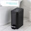 Home Zone Living 2-Pack 1.3 Gallon Black Slim Stainless Steel Trash Can with Step-On Pedal and Slow Closing Lid