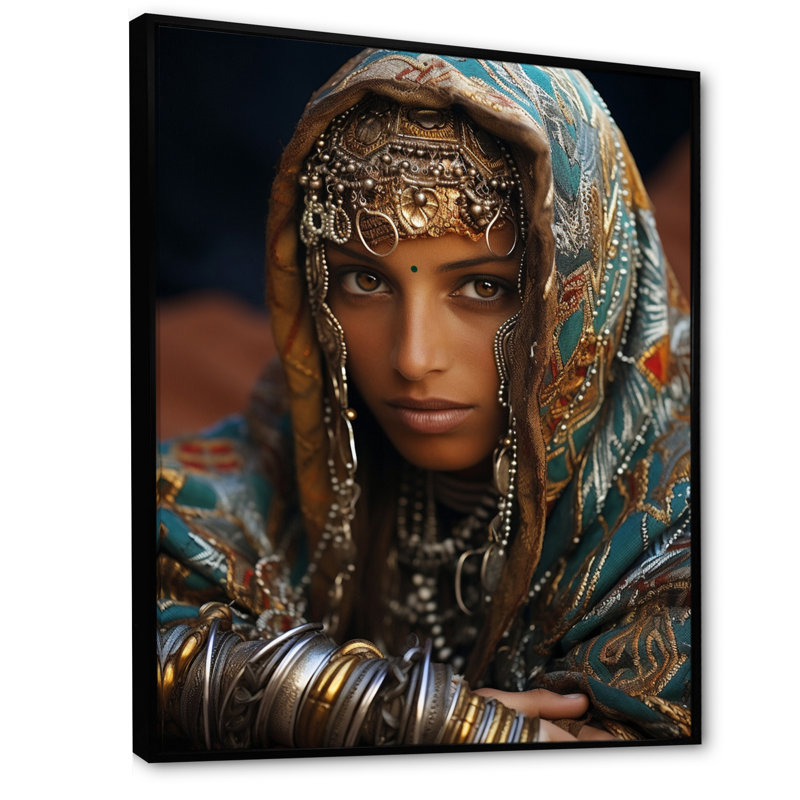 Tribus d'Afrique berbère nord - reproduction sur toile, H 44 po x l 34 po x P 1,5 po, Toile avec cadre flottant noir
