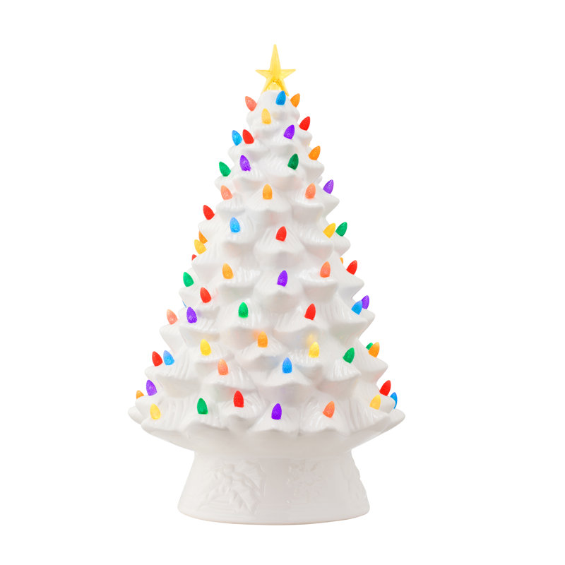 18" Nostalgic Ceramic Tree, White