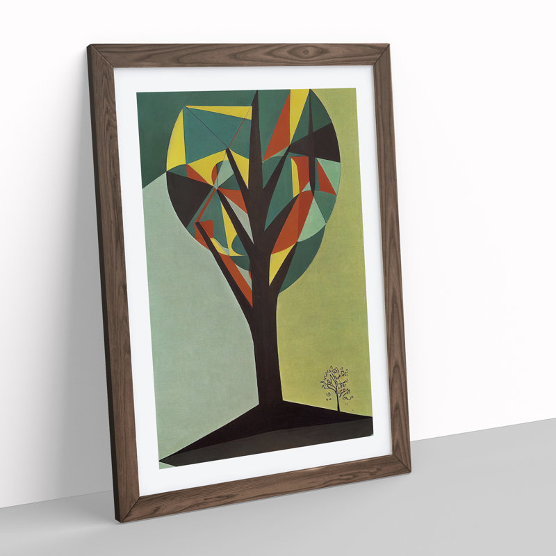 Retro Abstract Tree No.1 - Framed Print, 64cm H x 46cm W x 2cm D, Walnut Framed