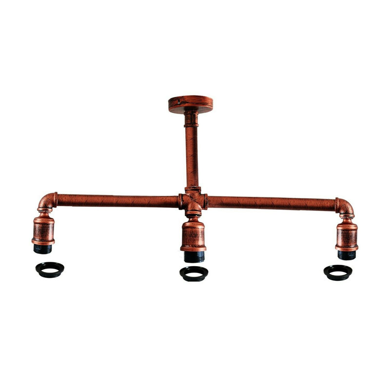 Hinnenkamp Semi Flush Mount, Rustic Red