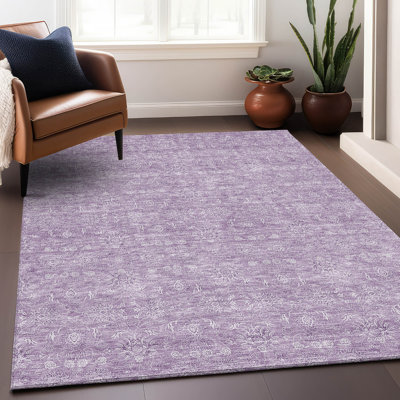 Premium Machine Washable Prisco Lavender Rug