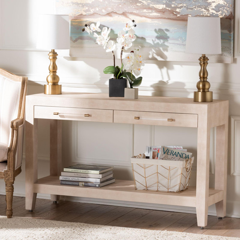 Console en faux chagrin Baxton Studio Nira