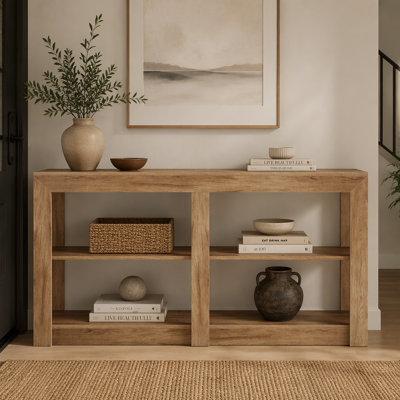 59" Console Table, 3-Tier Sofa Table Entryway Table with Storage