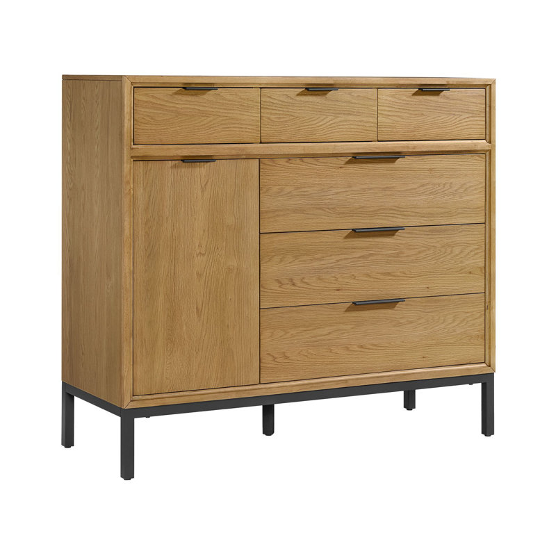 Davin 6-Drawer Gentleman's Chest, Natural Oak