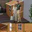 Remise en métal de 8 pi x 4 pi avec portes doubles, fenêtres et ventilation pour le rangement d'outils extérieurs. Cadre stabilisé - ventilation de rangement robuste de finition, système de porte coulissante sécurisée. Pour le jardin