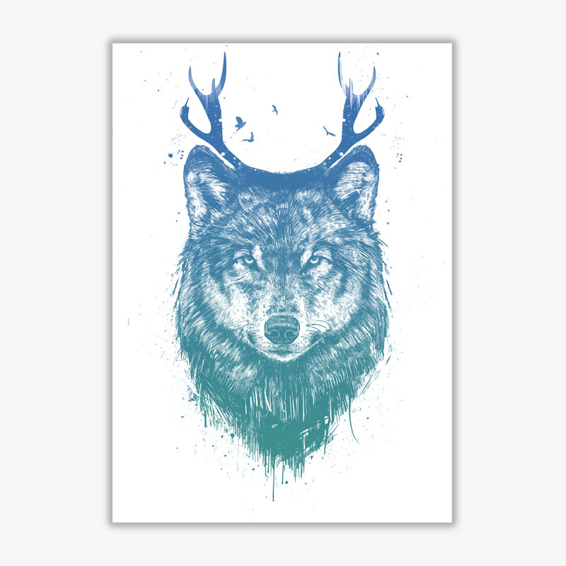 Deer Wolf by Mercedes Lopes Charro - Print, No Frame, 29.7 cm H x 21 cm W x 1 cm D