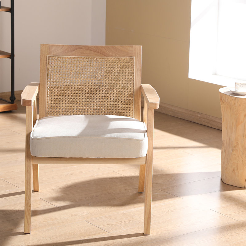 Fauteuil de 24,8 po de largeur, 100 % polyester beige, Naturel
