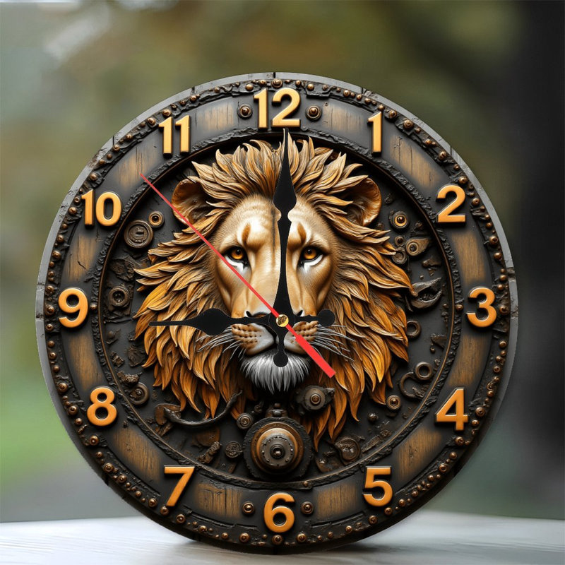 Horloge murale tête de lion