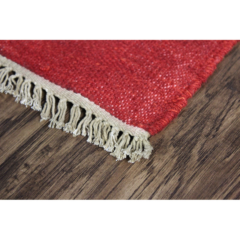 Bleu sud-ouest noué à la main laine/Tapis décoratif blanche Patridge, Rectangle 4 pi x 6 pi