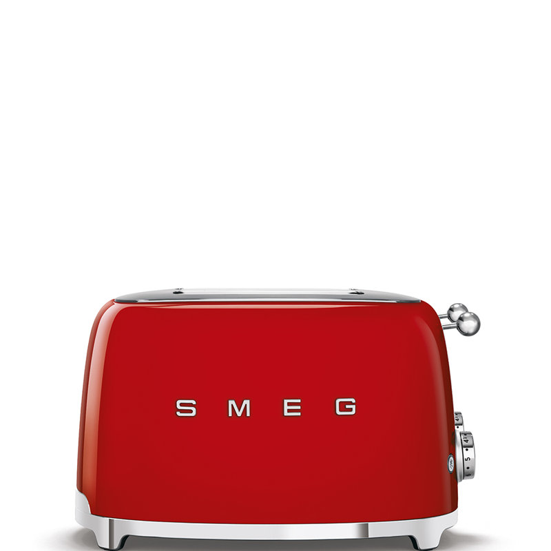 Smeg TSF03 50s Style Retro Four Slice Toaster, Red
