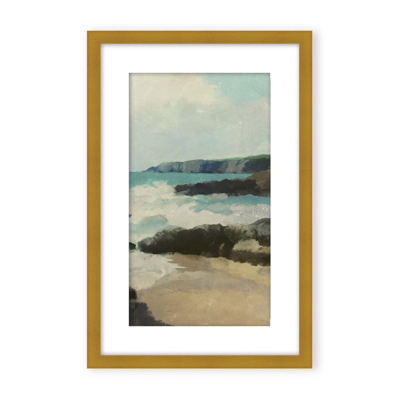 Coastal Retreat Rocky Beach, 48" H x 36" W x 2.375" D, Framed Canvas, White