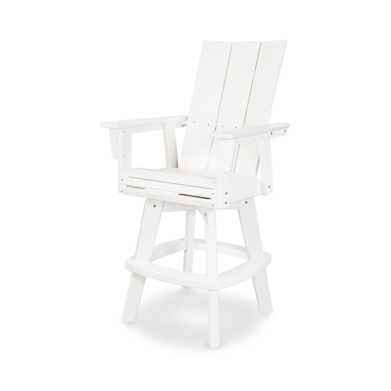 Chaise de bar pivotante Modern Curveback Adirondack, Blanc