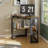 Lambrecht Corner Desk with Storage Shelves, Triangle Computer Desk with Keyboard Tray & Bookshelves for Small Space, 90 Degrees Space Saving Writing Desk Laptop PC Table for Home Office, Living Room, Bedroom-216537001