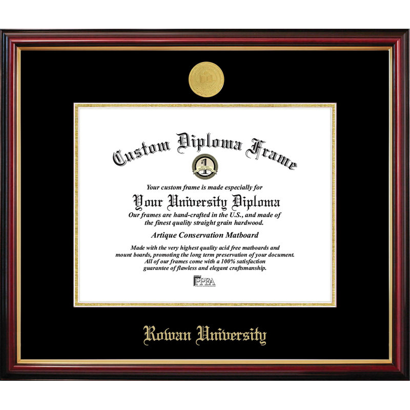 Cadre de petit diplôme Rowan University, L 11 po x H 8,5 po, NCAA Rowan University