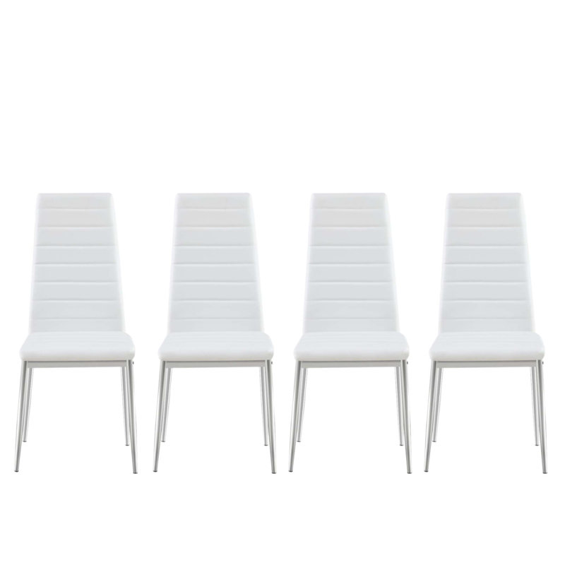 Ensemble de chaises de salle à manger de style moderne pour 4 personnes avec cuir PU confortable et pieds chromés pour une salle à manger élégante et fonctionnelle