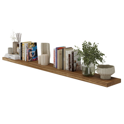 Hidden Bracket Shelf, Floating Shelf For Living Room And Office Decor, Wall Bookshelf, Rustic, Burnt, 1pc