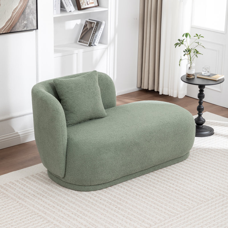 Chaise longue rembourrée en fausse fourrure, Vert