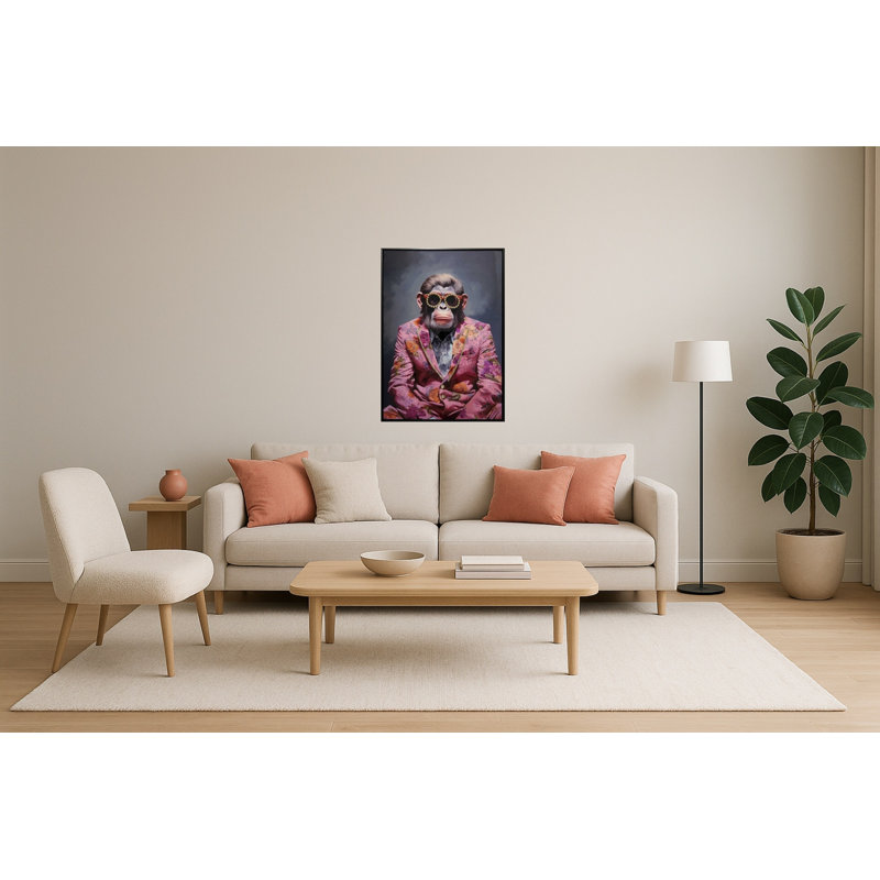 Art mural en toile rose, 21 po x 29 po - cadre noir