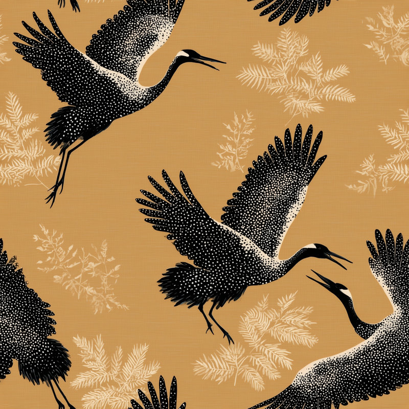 Rouleau de papier peint Cranes Flying Birds, Peler et coller