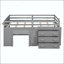 Lit mezzanine simple avec armoire de rangement et tablettes-148623176