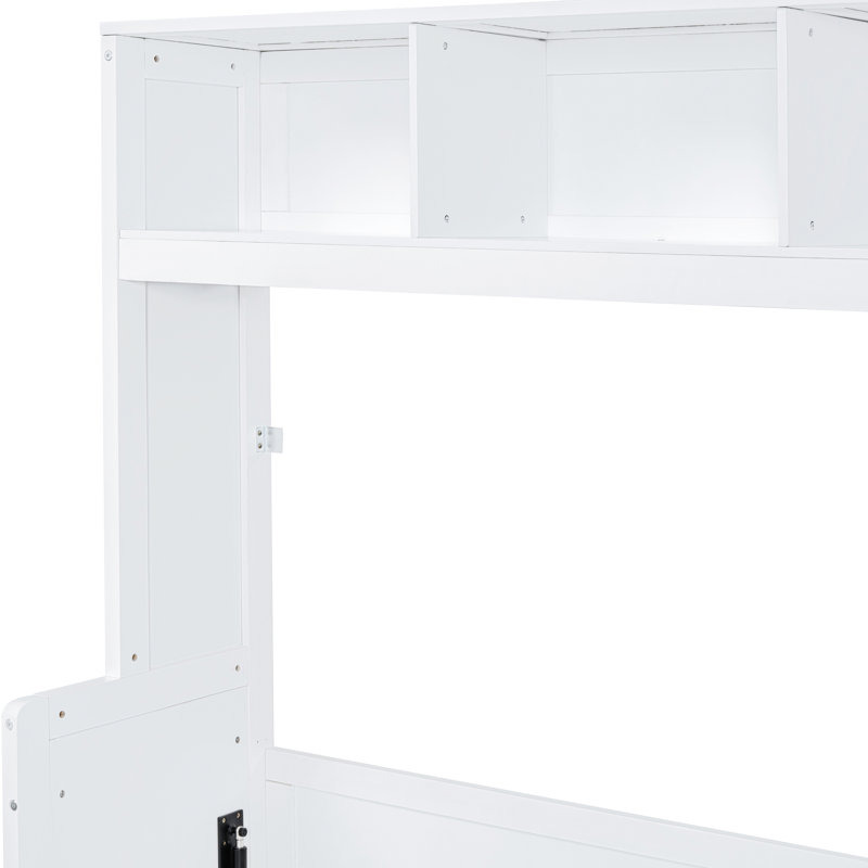 Lit double avec rangement intégré - Optimisation de l'espace blanc