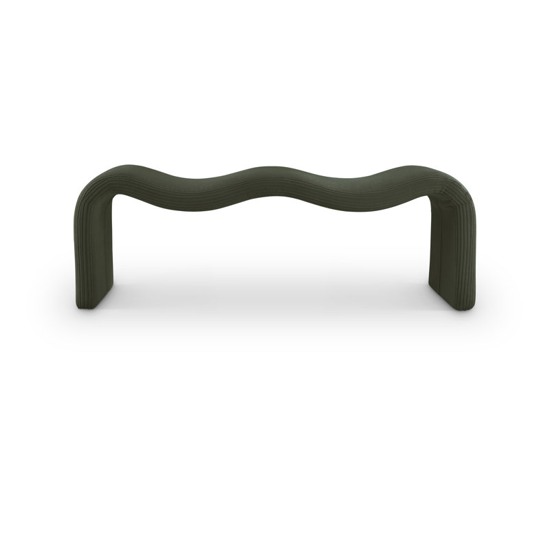 Banc en tissu Willow, Velours côtelé vert