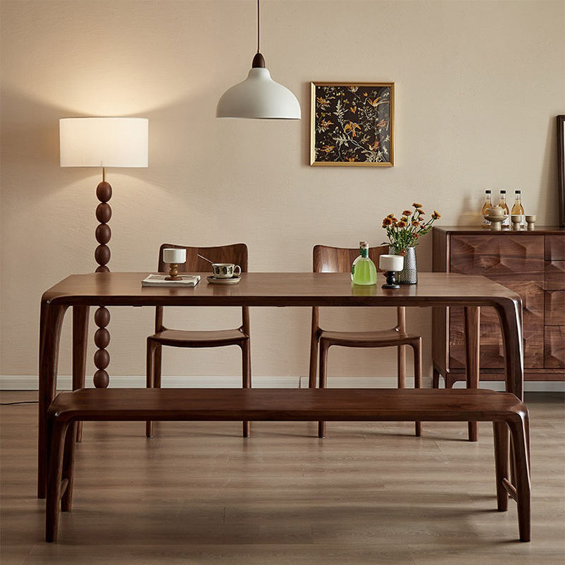 Ensemble de table en noyer noir, H 29,52 po x L 62,99 po x l 31,49 po