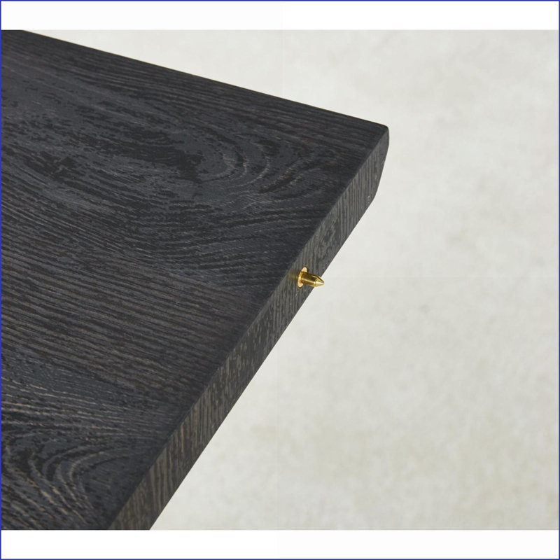 Table basse extensible en panneau de fibres à densité moyenne avec pieds en métal Facile à entretenir pour le salon, Noir