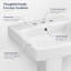 Lavabo carré sur pied en céramique blanche, 10 cm (4 po), 3 trous, style vintage classique
