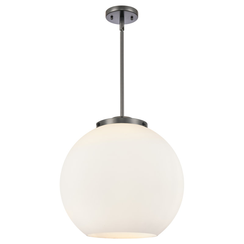 Luminaire suspendu sphère 3 lumières DEL Athens, Noir mat, Blanc mat, H 16,38 po x l 15,75 po x P 15,75 po