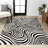 Maribo High-Low Abstract Groovy Striped Black/White Rug-743853333