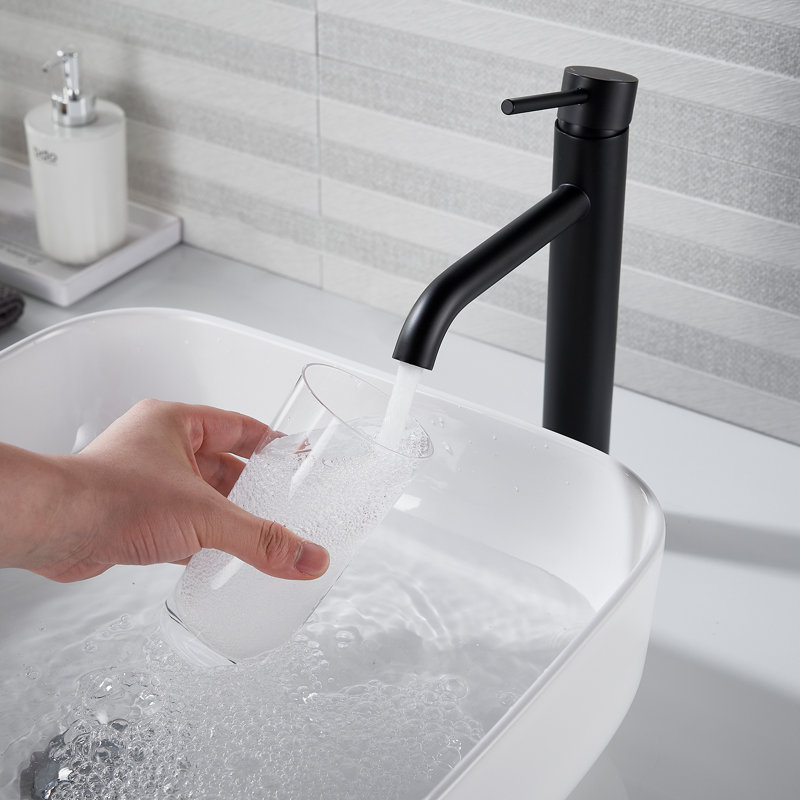 Robinet de vasque de salle de bain Robinet de lavabo monotrou à un trou Bwol, Noir mat