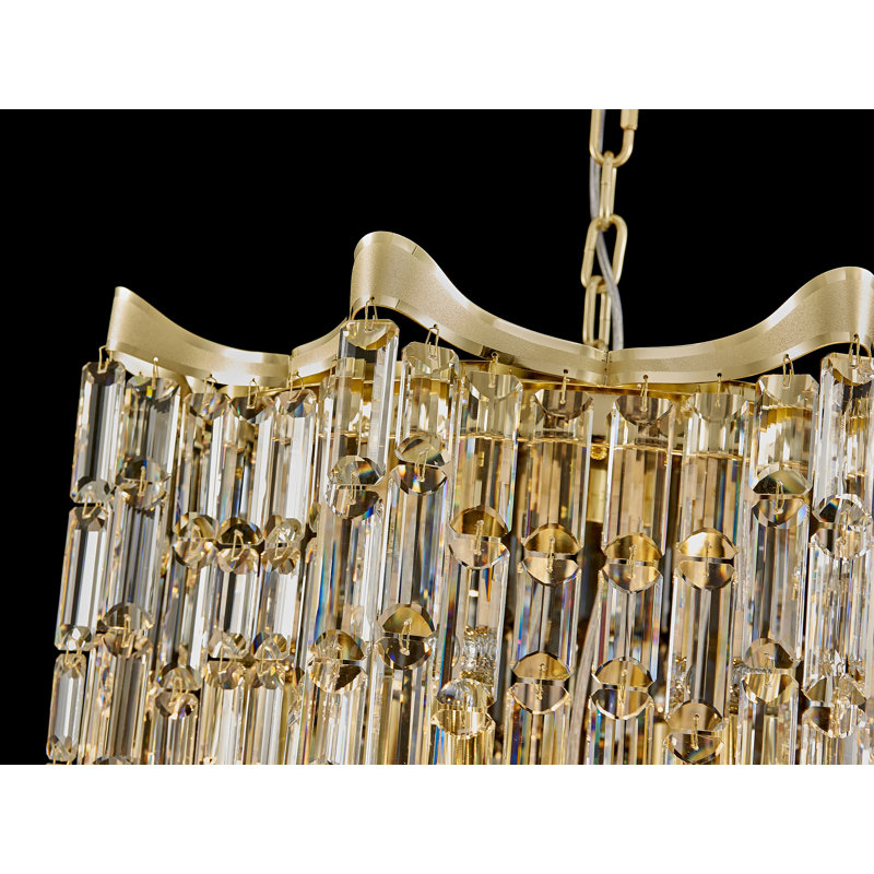 21 Lights Chandelier Crystal Dimmable Light Gold