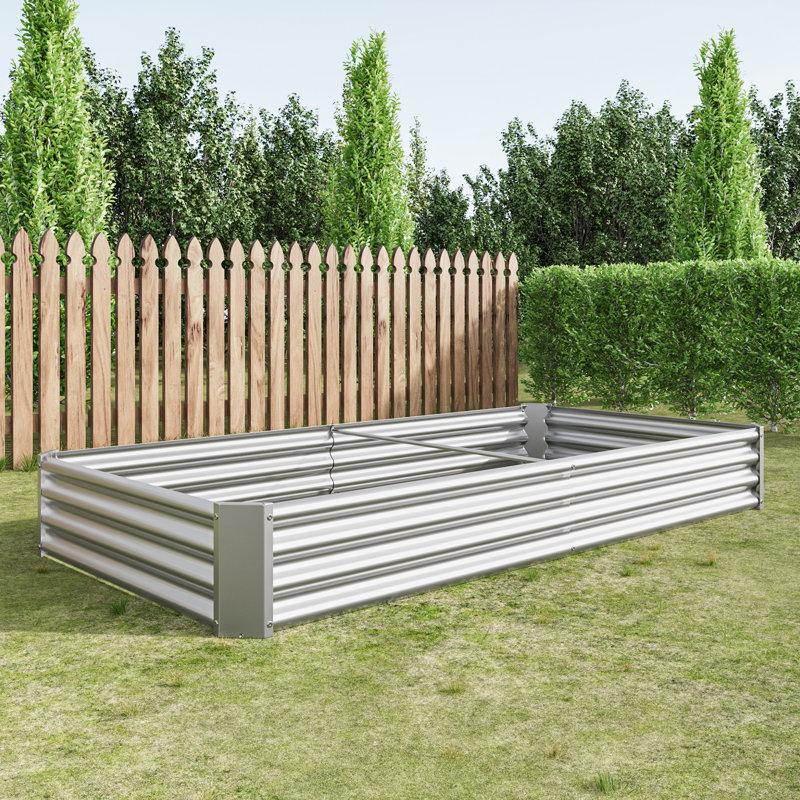 Lit de jardin surélevé pour l'extérieur, boîte à fleurs en métal, pour cultiver des légumes, des fleurs, des herbes, des plantes grasses