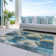 Machine Washable Indoor/Outdoor Cinead ACN1722 Teal Rug
