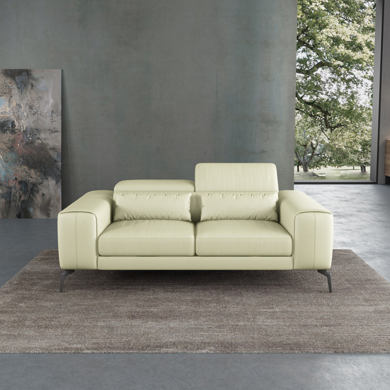 Cavour Sofa, White Genuine Leather