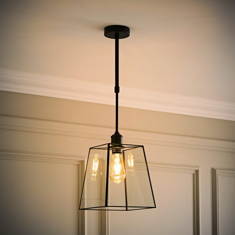 Susie Adjustable Drop Ceiling Light, With Bulb, Matte Black