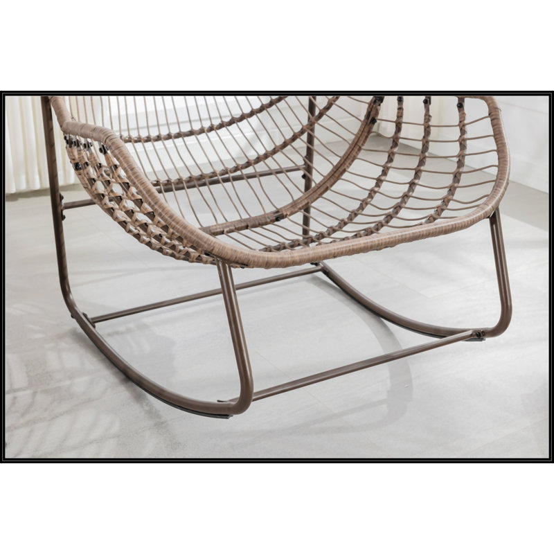 Chaise berçante d'extérieur en rotin, Marine