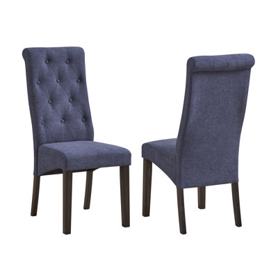Ensemble de 2 chaises de salle à manger Parsons capitonnées avec siège rembourré et pieds en bois massif