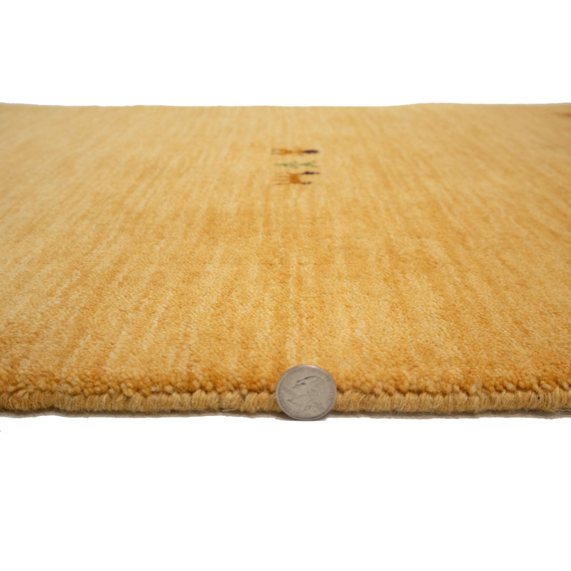 No-Shedding Hand Loomed Gabbeh Rug, 100% Wool, Solid Color, Fade & Stain Resistant, Durable