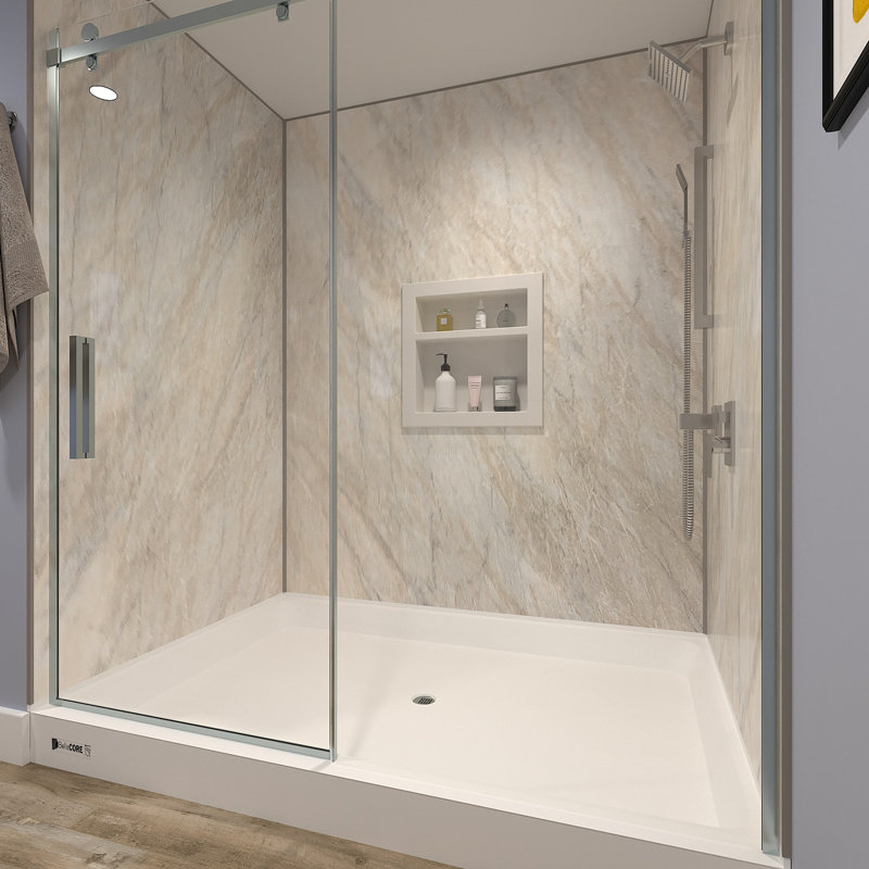 48x72 - Center Drain - Walk In Option - Acrylic Shower Base