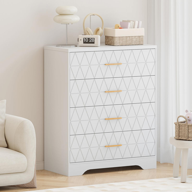 Commode 4 tiroirs Modern, Blanc