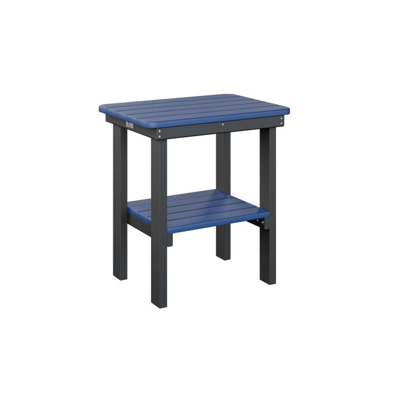 Outdoor Rectangle Side Table, Black, Pacific Blue