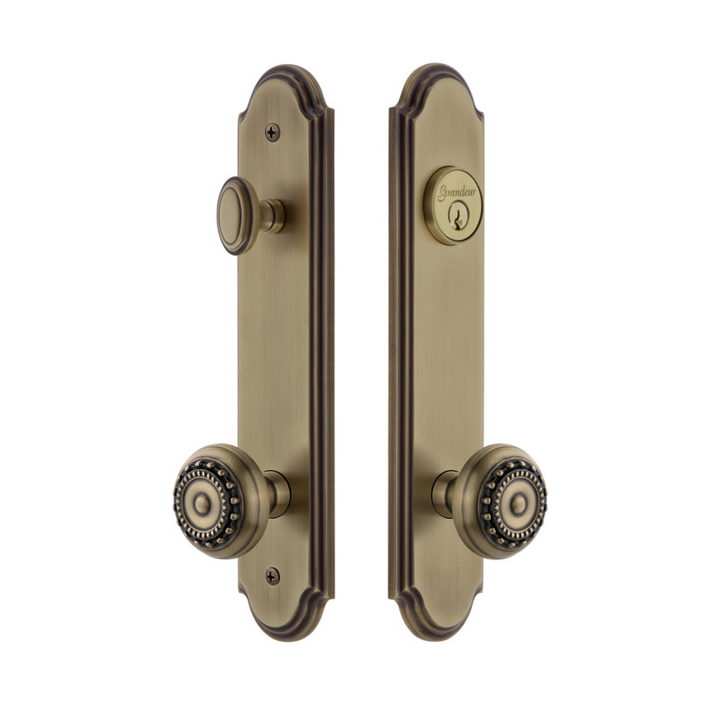 Complete Entry Knob Set with Deadbolt, Vintage Brass, 2.75"