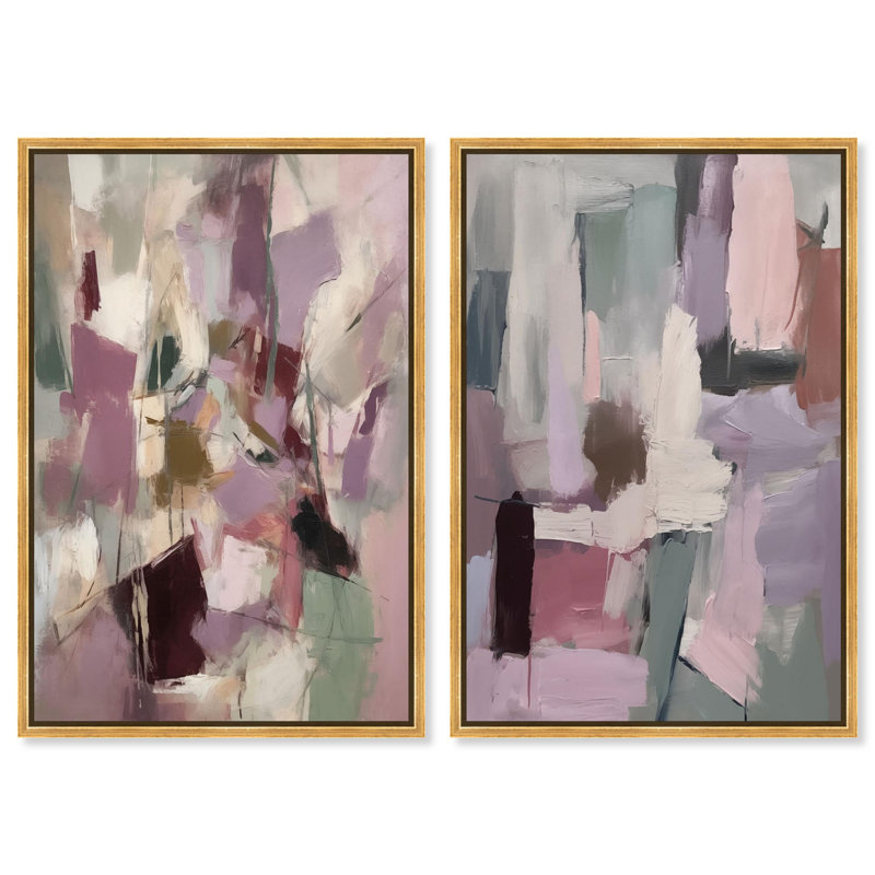 Ensemble d'art abstrait sur toile « Earth and Ether Duo » de Art Remedy, cadre noir, 10 x 15, H 37 po x l 25 po